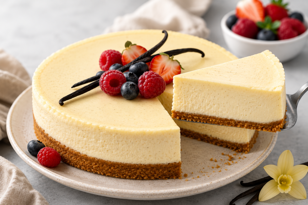 homemade-vanilla-bean-cheesecake
