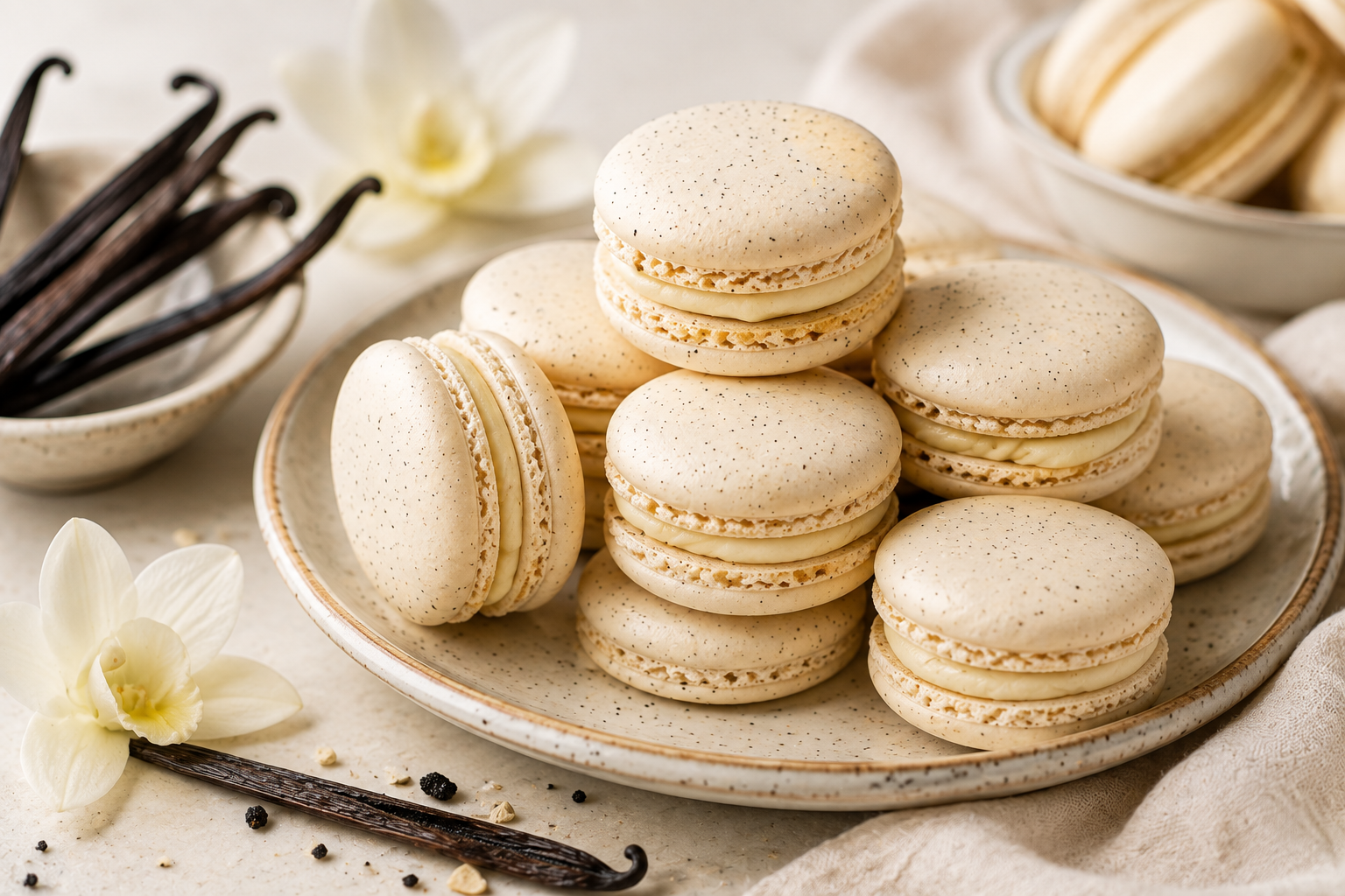 French Vanilla Bean Macarons